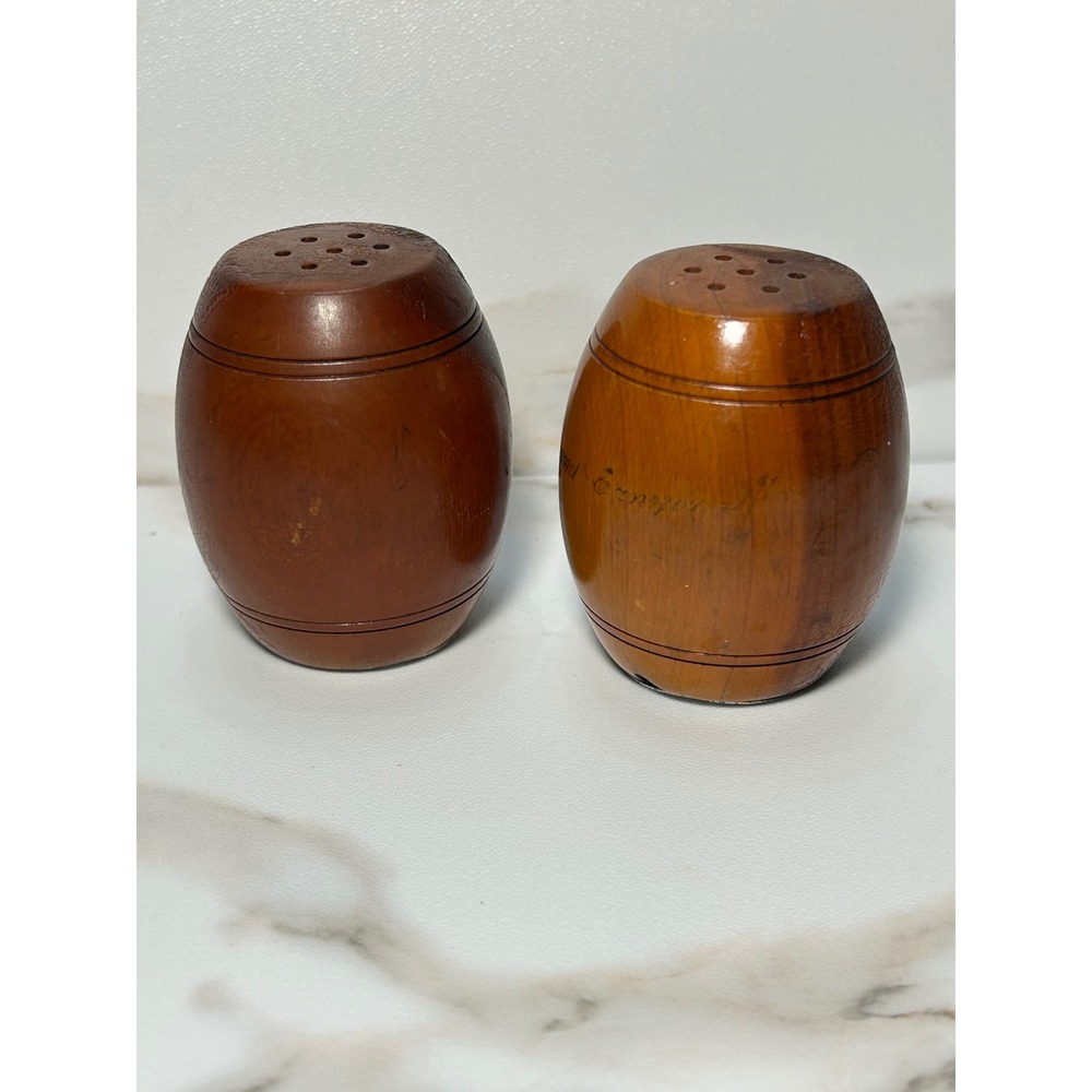 Vintage Grand Canyon Wooden Barrel Salt and Pepper Shakers Set Rustic Decor